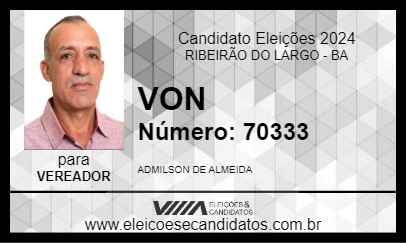 Candidato VON 2024 - RIBEIRÃO DO LARGO - Eleições