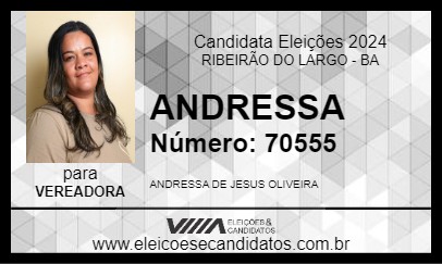 Candidato ANDRESSA 2024 - RIBEIRÃO DO LARGO - Eleições