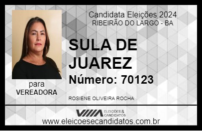 Candidato SULA DE JUAREZ 2024 - RIBEIRÃO DO LARGO - Eleições