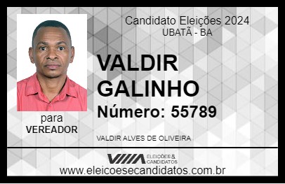 Candidato VALDIR GALINHO 2024 - UBATÃ - Eleições