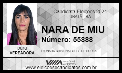 Candidato NARA DE MIU 2024 - UBATÃ - Eleições