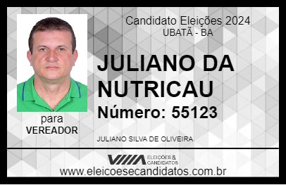 Candidato JULIANO DA NUTRICAU 2024 - UBATÃ - Eleições