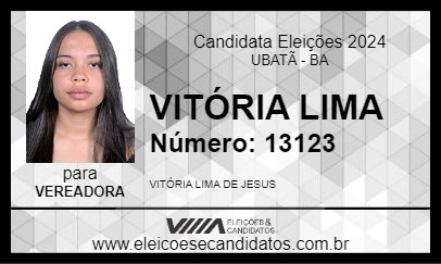 Candidato VITÓRIA LIMA 2024 - UBATÃ - Eleições