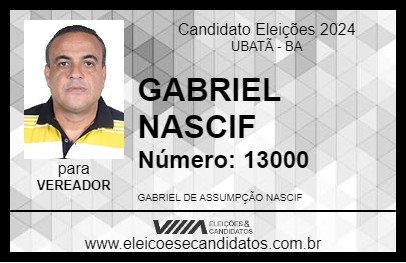 Candidato GABRIEL NASCIF 2024 - UBATÃ - Eleições