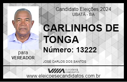 Candidato CARLINHOS DE TONGA 2024 - UBATÃ - Eleições