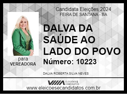 Candidato DALVA DA SAÚDE AO LADO DO POVO 2024 - FEIRA DE SANTANA - Eleições