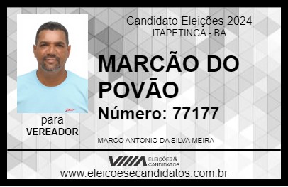 Candidato MARCÃO DO POVÃO 2024 - ITAPETINGA - Eleições