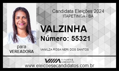 Candidato VALZINHA 2024 - ITAPETINGA - Eleições