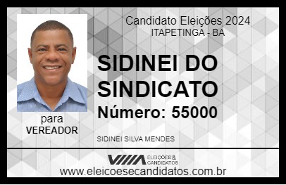 Candidato SIDINEI DO SINDICATO 2024 - ITAPETINGA - Eleições