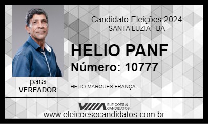 Candidato HELIO PANF 2024 - SANTA LUZIA - Eleições