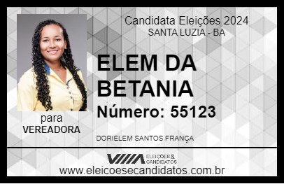 Candidato ELEM DA BETANIA 2024 - SANTA LUZIA - Eleições