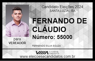 Candidato FERNANDO DE CLÁUDIO 2024 - SANTA LUZIA - Eleições