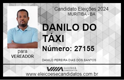 Candidato DANILO DO TÁXI 2024 - MURITIBA - Eleições