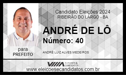 Candidato ANDRÉ DE LÔ 2024 - RIBEIRÃO DO LARGO - Eleições