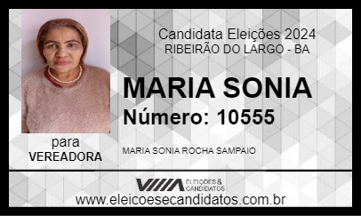 Candidato MARIA SONIA 2024 - RIBEIRÃO DO LARGO - Eleições