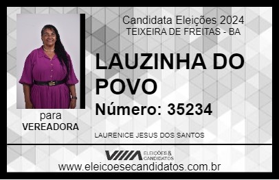 Candidato LAUZINHA DO POVO 2024 - TEIXEIRA DE FREITAS - Eleições