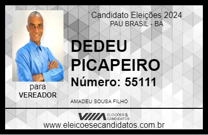 Candidato DEDEU PICAPEIRO 2024 - PAU BRASIL - Eleições