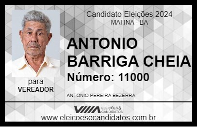 Candidato ANTONIO BARRIGA CHEIA 2024 - MATINA - Eleições