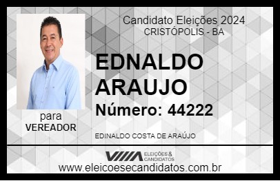 Candidato EDNALDO ARAUJO 2024 - CRISTÓPOLIS - Eleições