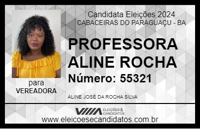 Candidato PROFESSORA ALINE ROCHA 2024 - CABACEIRAS DO PARAGUAÇU - Eleições