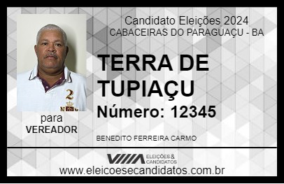 Candidato TERRA DE TUPIAÇU 2024 - CABACEIRAS DO PARAGUAÇU - Eleições