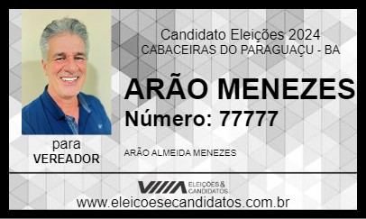 Candidato ARÃO MENEZES 2024 - CABACEIRAS DO PARAGUAÇU - Eleições