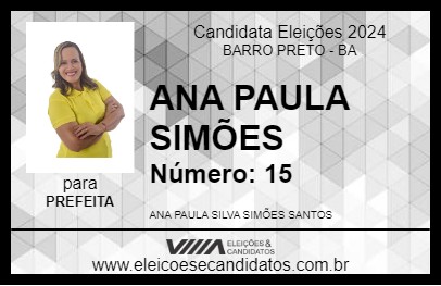 Candidato ANA PAULA SIMÕES 2024 - BARRO PRETO - Eleições