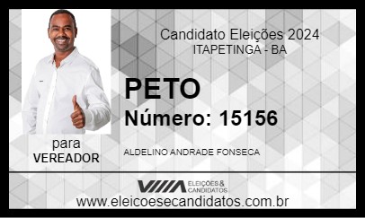 Candidato PETO 2024 - ITAPETINGA - Eleições