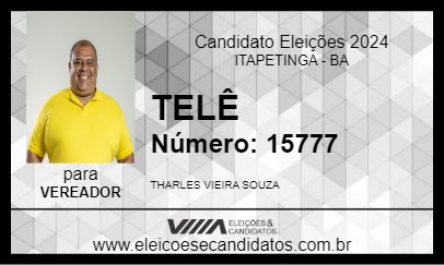 Candidato TELÊ 2024 - ITAPETINGA - Eleições