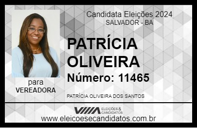 Candidato PATRÍCIA OLIVEIRA 2024 - SALVADOR - Eleições