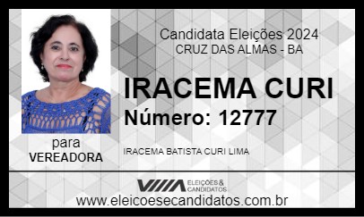 Candidato IRACEMA CURI 2024 - CRUZ DAS ALMAS - Eleições