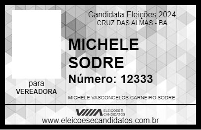 Candidato MICHELE SODRE 2024 - CRUZ DAS ALMAS - Eleições