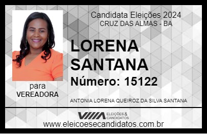 Candidato LORENA SANTANA 2024 - CRUZ DAS ALMAS - Eleições