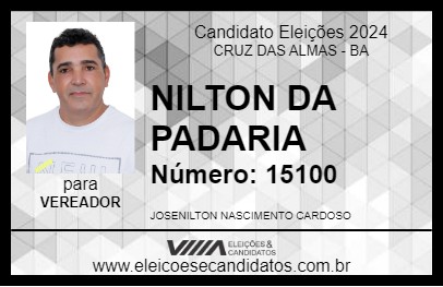 Candidato NILTON DA PADARIA 2024 - CRUZ DAS ALMAS - Eleições