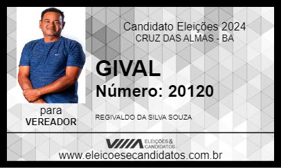 Candidato GIVAL 2024 - CRUZ DAS ALMAS - Eleições