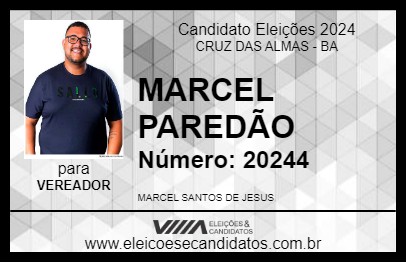 Candidato MARCEL PAREDÃO 2024 - CRUZ DAS ALMAS - Eleições