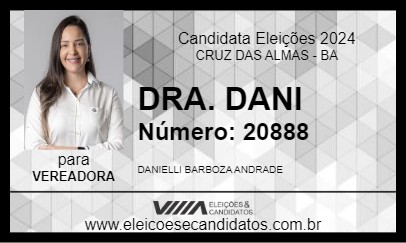 Candidato DRA. DANI 2024 - CRUZ DAS ALMAS - Eleições