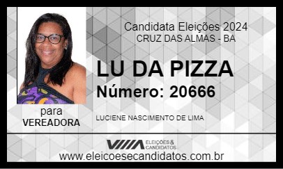 Candidato LU DA PIZZA 2024 - CRUZ DAS ALMAS - Eleições