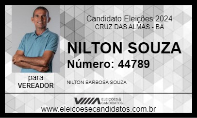 Candidato NILTON SOUZA 2024 - CRUZ DAS ALMAS - Eleições