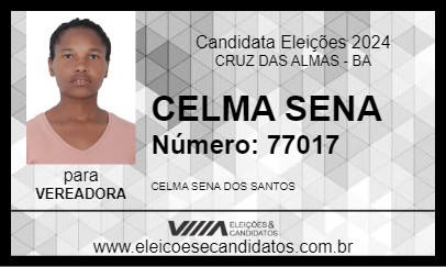 Candidato CELMA SENA 2024 - CRUZ DAS ALMAS - Eleições