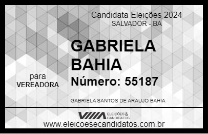 Candidato GABRIELA BAHIA 2024 - SALVADOR - Eleições