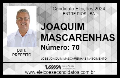 Candidato JOAQUIM MASCARENHAS 2024 - ENTRE RIOS - Eleições