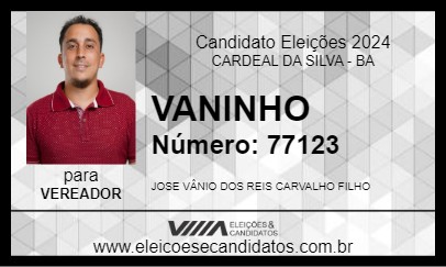 Candidato VANINHO 2024 - CARDEAL DA SILVA - Eleições