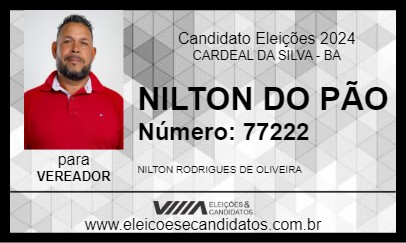 Candidato NILTON DO PÃO 2024 - CARDEAL DA SILVA - Eleições