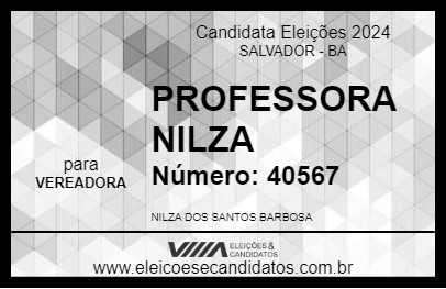 Candidato PROFESSORA NILZA 2024 - SALVADOR - Eleições