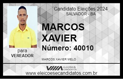 Candidato MARCOS XAVIER 2024 - SALVADOR - Eleições