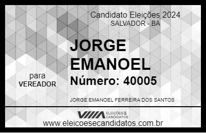 Candidato JORGE EMANOEL 2024 - SALVADOR - Eleições