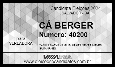 Candidato CÁ BERGER 2024 - SALVADOR - Eleições