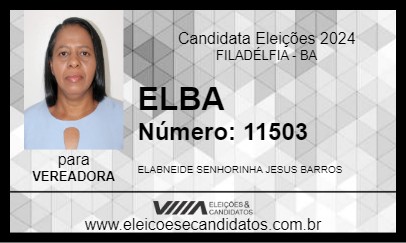 Candidato ELBA 2024 - FILADÉLFIA - Eleições