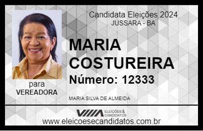 Candidato MARIA COSTUREIRA 2024 - JUSSARA - Eleições